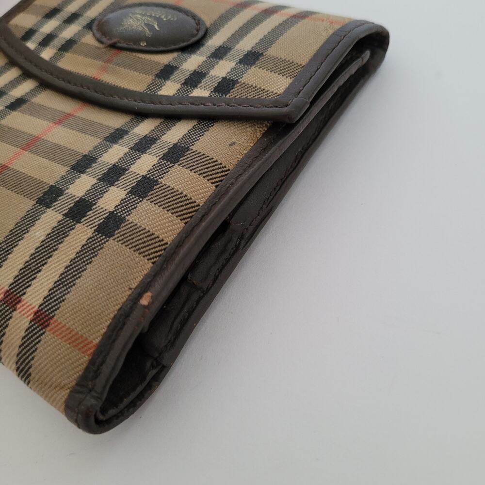 Vintage Burberrys Nova Check Bifold Wallet Coin Purse Classic Plaid Brown - Picture 13 of 14